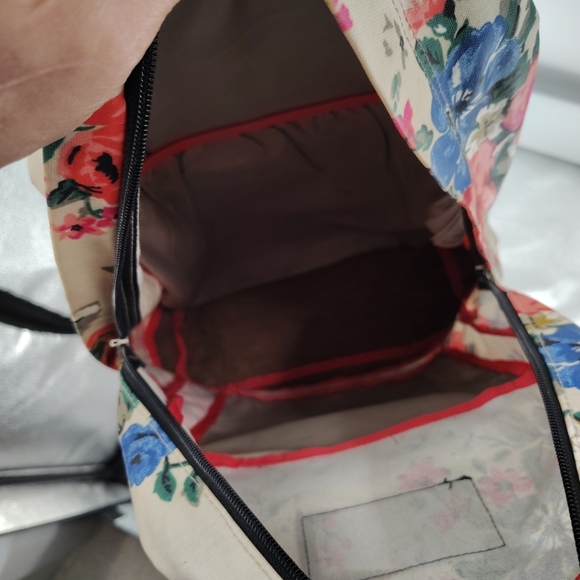 Jansport Right Pack Expressions Backpack Student Floral Coated Canvas Suede Lg - Picture 11 of 11